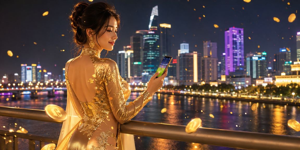 Người phụ nữ Việt Nam mặc áo dài trải nghiệm cá cược thể thao tại Thành phố Hồ Chí Minh